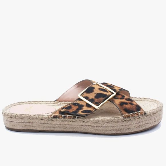JCREW Size 10 Cross-strap espadrilles in leopard Calf - Picture 2 of 3
